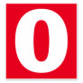 Number Zero Red and White Sticker