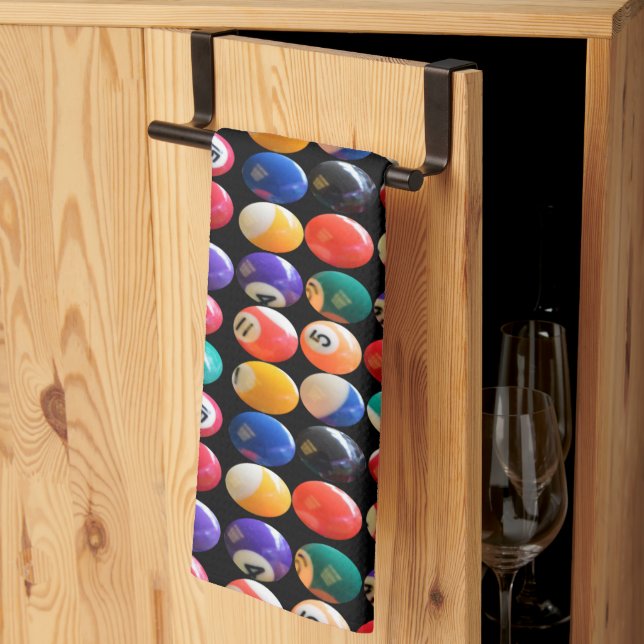 Numbered And Colored Eightballs  Dish Towel (Thirds Fold)