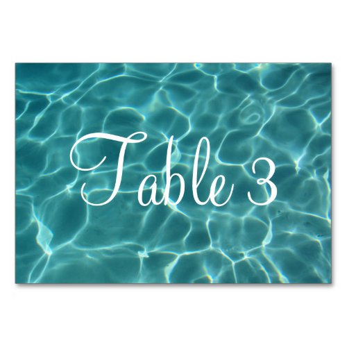 Numbered Aqua Green Swimming Pool Table Number