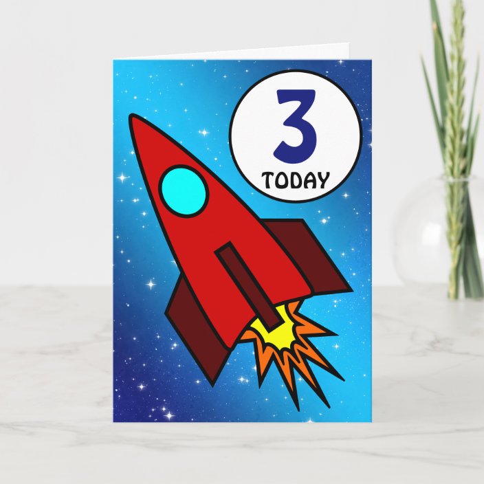 Numbered Birthday Rocket Ship Card | Zazzle.com
