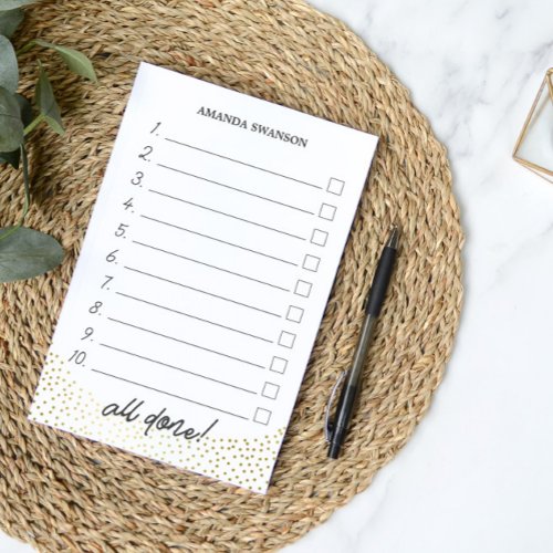 Numbered Checkbox To Do List Custom Name Post_it Notes
