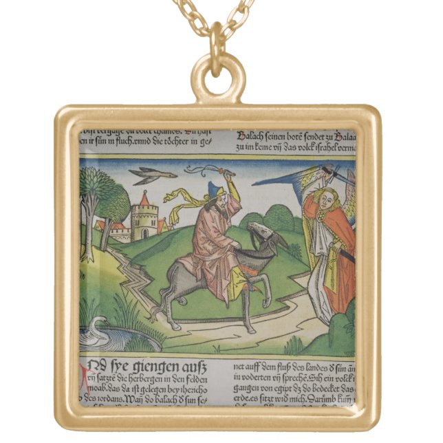 Numbers 22 20-35 Balaam's talking ass, from the 'N Gold Plated Necklace (Front)