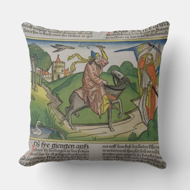 Numbers 22 20-35 Balaam's talking ass, from the 'N Throw Pillow (Front)