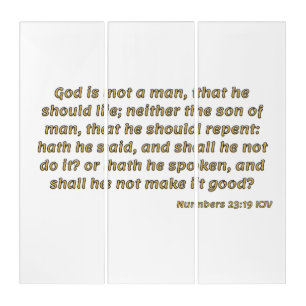 Numbers 23:19 Bible Verse KJV Wall Art