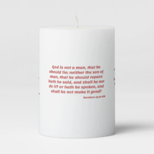 Numbers 23:19 KJV Bible Verse Pillar Candle
