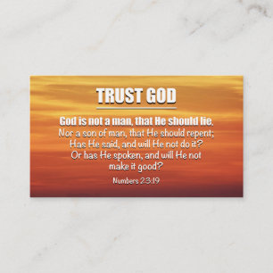 Numbers 23:19 TRUST GOD Is Not A Man Scripture Business Card