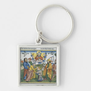 Numbers 27 18-23 Moses lays his hand upon Joshua, Keychain