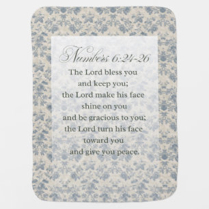 Numbers 6:24-26 Bible Verse Art Baby Blanket