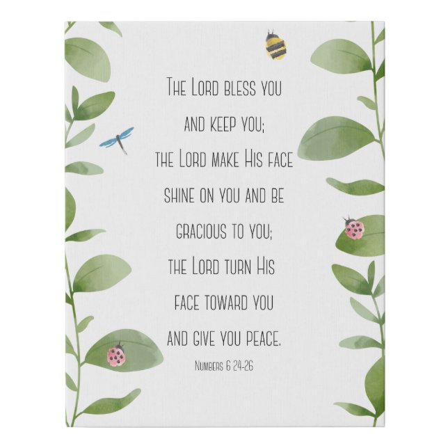 Numbers 6:24-26 Bible Verse Canvas Art (Front)