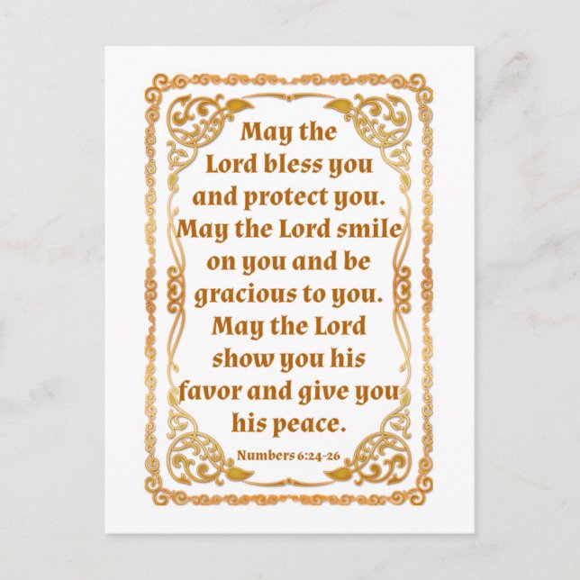 Numbers 6:24-26 Bible Verse Card (Front)