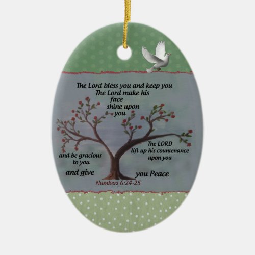 Numbers 624_26 Lord Bless You and Keep You Peace Ceramic Ornament