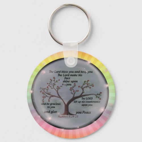 Numbers 624_26 Lord Bless You and Keep You Peace Keychain
