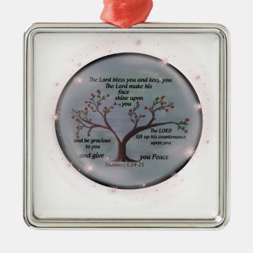 Numbers 624_26 Lord Bless You and Keep You Peace Metal Ornament