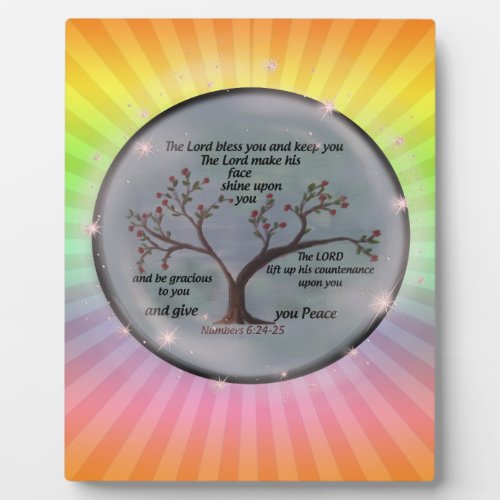 Numbers 624_26 Lord Bless You and Keep You Peace Plaque