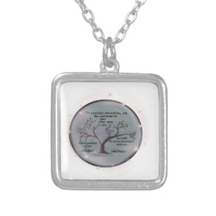 Numbers 6:24-26 Lord Bless You and Keep You Peace Silver Plated Necklace
