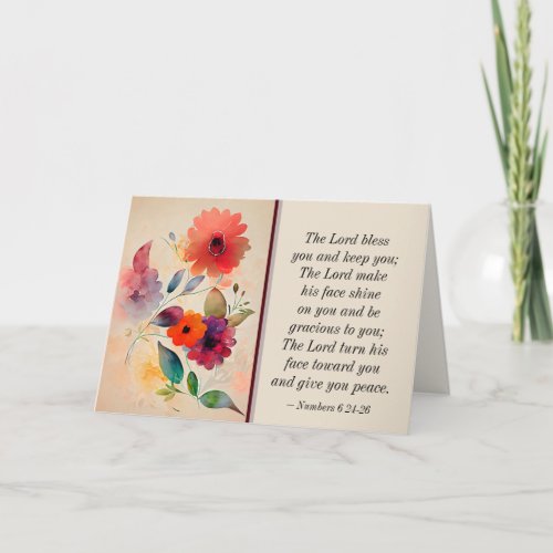 Numbers 6 24_26 Lord Bless You Floral Watercolor Card