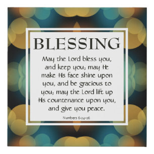 Numbers 6:24-26   MAY THE LORD BLESS YOU Faux Canvas Print