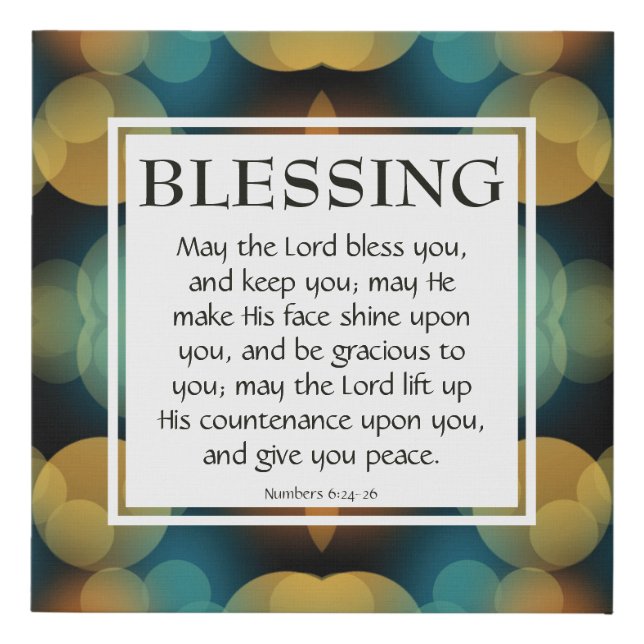 Numbers 6:24-26 | MAY THE LORD BLESS YOU Faux Canvas Print (Front)