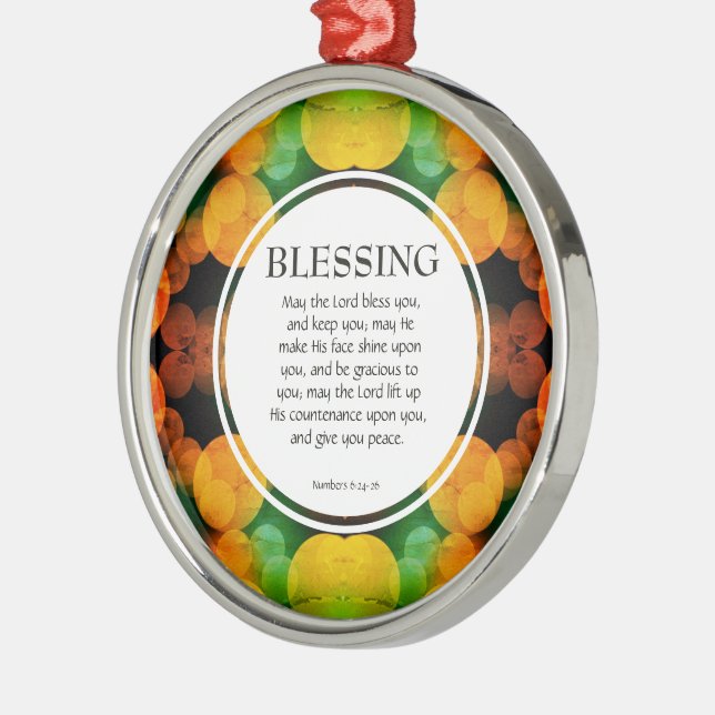 Numbers 6:24-26 MAY THE LORD BLESS YOU Metal Ornament (Left)