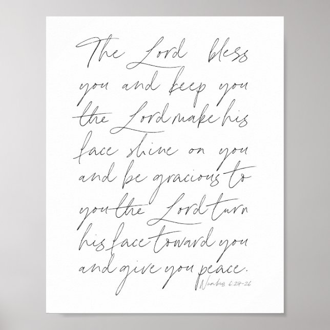 Numbers 6:24-26 Script Poster (Front)