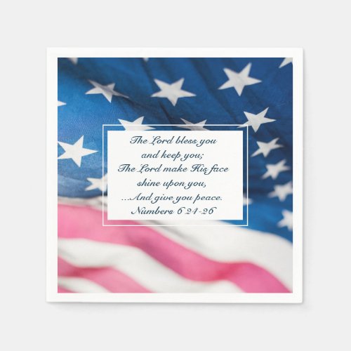 Numbers 6 24_26 The Lord Bless You American Flag Napkins