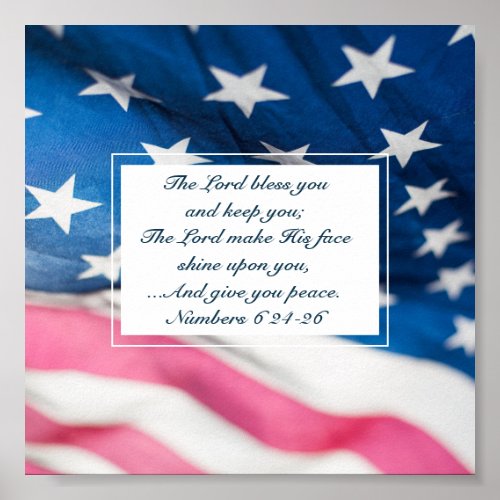 Numbers 6 24_26 The Lord Bless You American Flag Poster