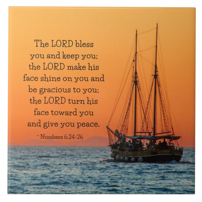 Numbers 6 24-26 The Lord bless you and keep you Ceramic Tile (Front)