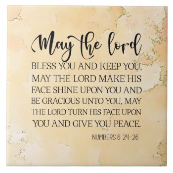 Numbers 6:24-26 The Lord Bless You And Keep You Ceramic Tile by CChristianDesigns at Zazzle