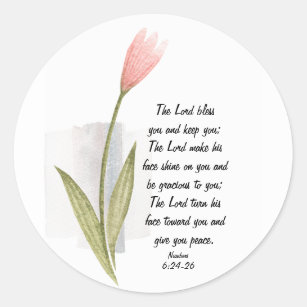 Numbers 6:24-26 The Lord Bless You and Keep You Classic Round Sticker
