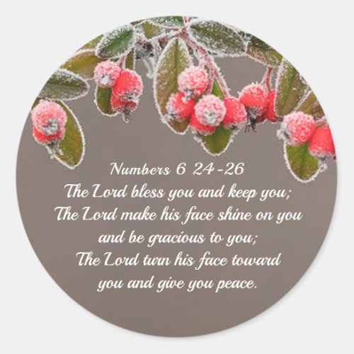 Numbers 6 24_26 The Lord bless you and keep you Classic Round Sticker