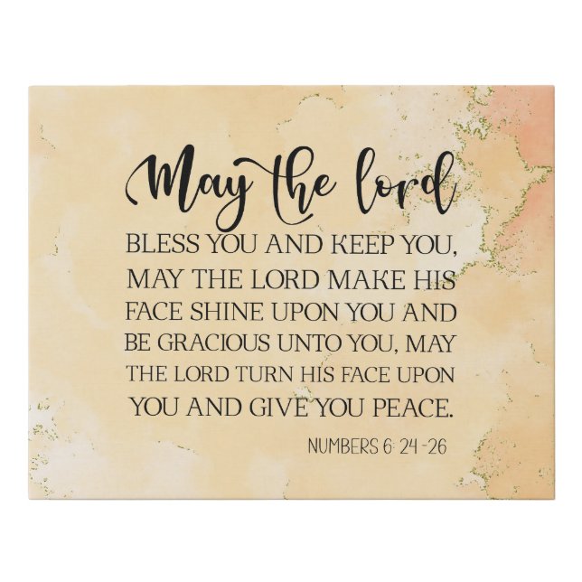 Numbers 6:24-26 The Lord Bless You and Keep You Faux Canvas Print (Front)