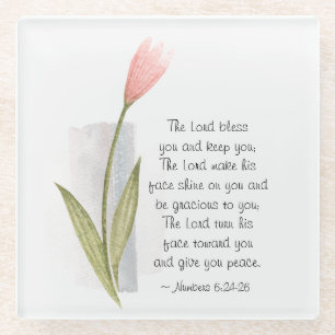 Numbers 6:24-26 The Lord Bless You and Keep You Glass Coaster