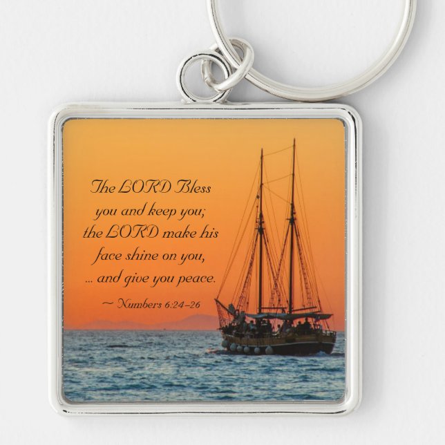 Numbers 6 24-26 The Lord bless you and keep you Keychain (Front)