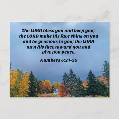 Numbers 62426 The LORD bless you and keep you Postcard
