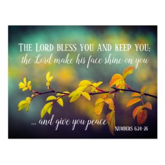 Numbers 6:24-26 The Lord Bless You and Keep You Postcard