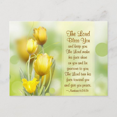 Numbers 6 24_26 The Lord bless you and keep you Postcard