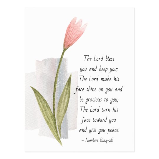 Numbers 6 24 26 The Lord Bless You And Keep You Postcard Zazzle Com