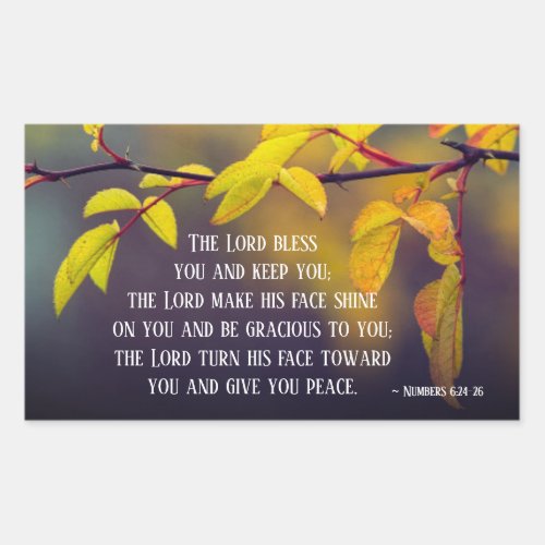 Numbers 624_26 The Lord Bless You and Keep You Rectangular Sticker