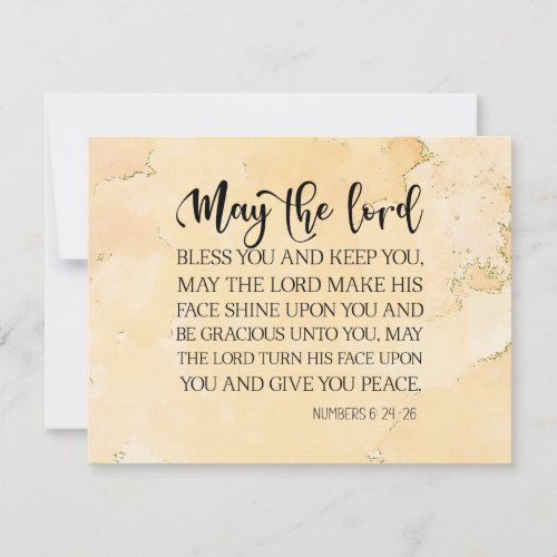 Numbers 624_26 The Lord Bless You Bible Flat Card