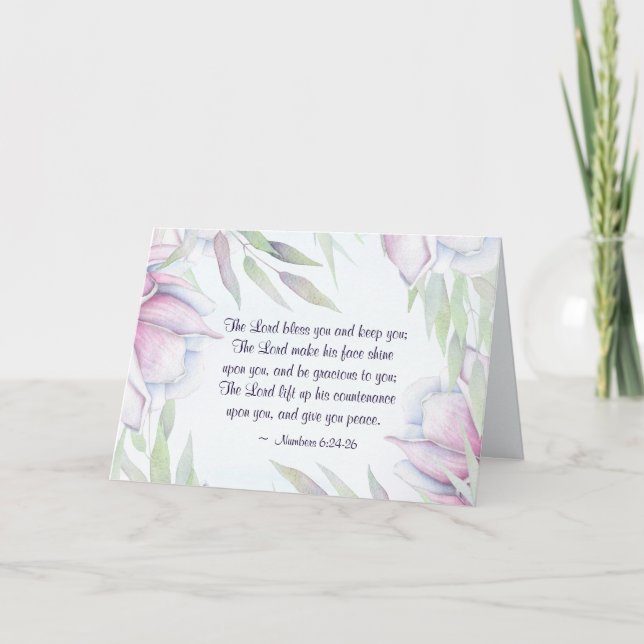 Numbers 6:24-26 The Lord Bless You, Bible Verse Card (Front)