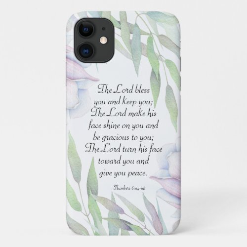 Numbers 624_26 The Lord Bless You Bible Verse iPhone 11 Case