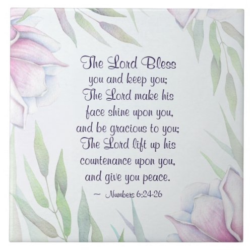 Numbers 624_26 The Lord Bless You Bible Verse Ceramic Tile