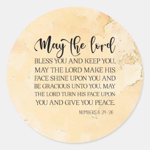 Numbers 624_26 The Lord Bless You Bible Verse  Classic Round Sticker