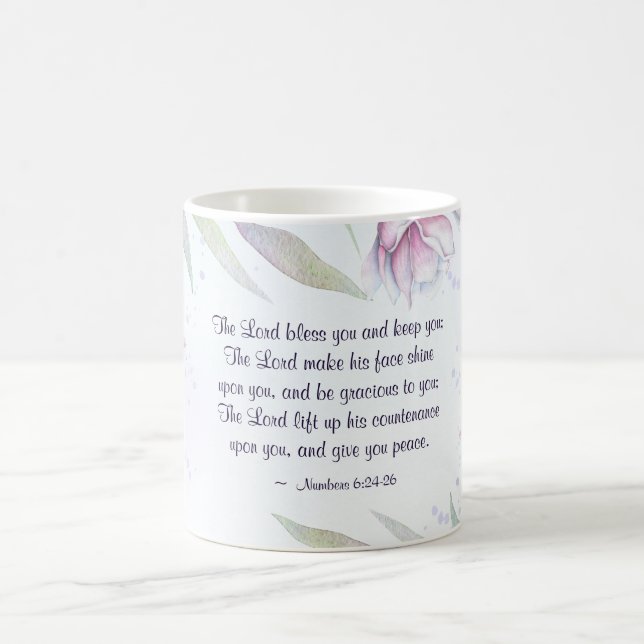 Numbers 6:24-26 The Lord Bless You, Bible Verse Coffee Mug (Center)