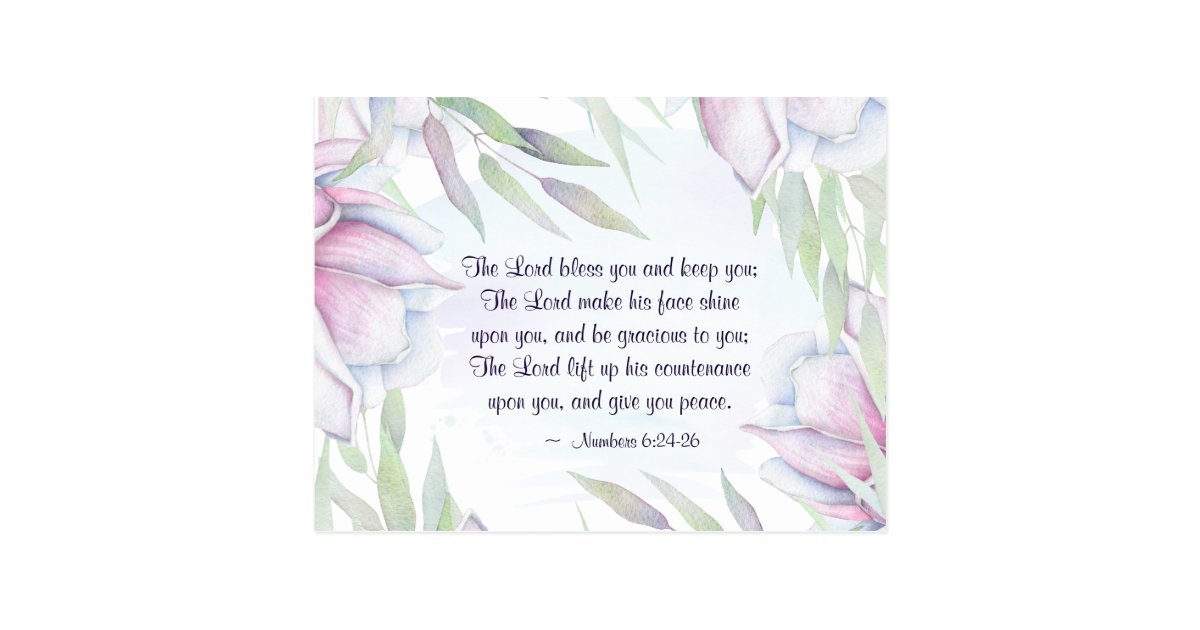 Numbers 6:24-26 The Lord Bless You, Bible Verse Postcard | Zazzle.com