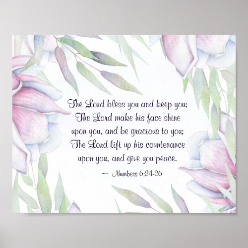 Numbers 624_26 The Lord Bless You Bible Verse Poster