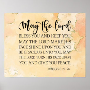 Numbers 6:24-26 The Lord Bless You Bible Verse  Poster