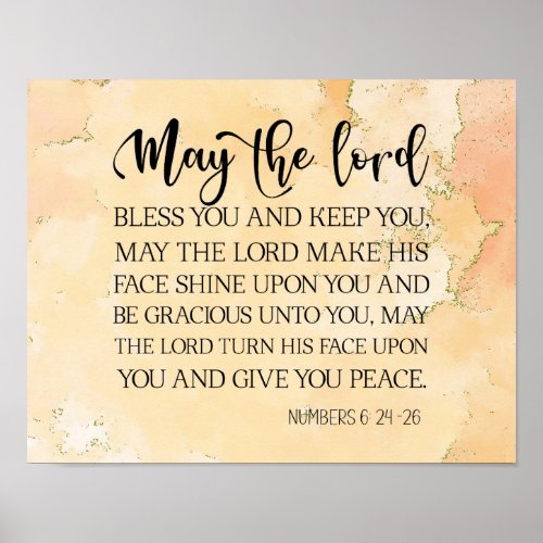 Numbers 624_26 The Lord Bless You Bible Verse  Poster