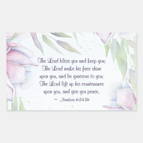 Numbers 624_26 The Lord Bless You Bible Verse Rectangular Sticker