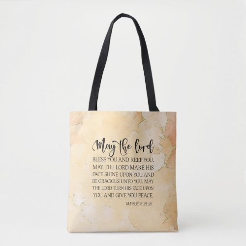 Numbers 624_26 The Lord Bless You Bible Verse Tote Bag